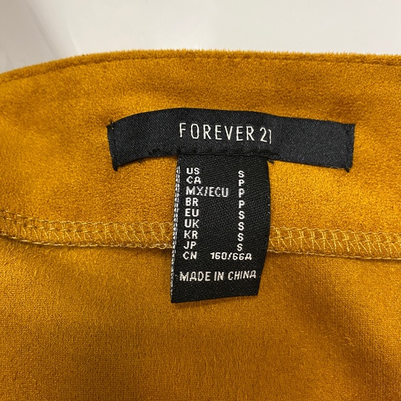Forever21 Mustard Yellow Velvet Skirt - Picture 3 of 3
